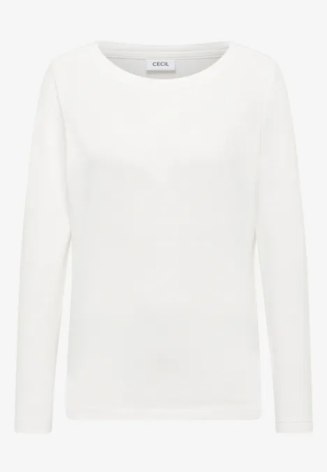 Basic Langarmshirt vanilla white