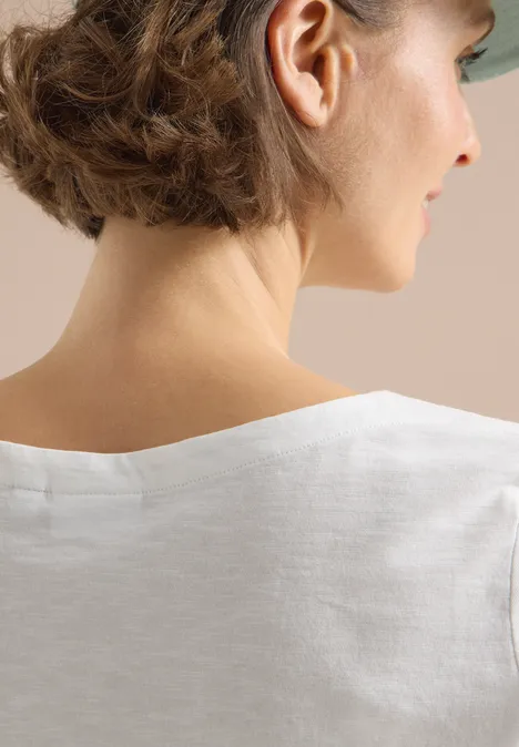 Basic Langarmshirt vanilla white