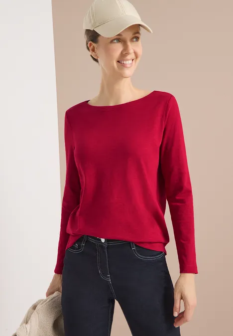 Basic Langarmshirt beaujolais red