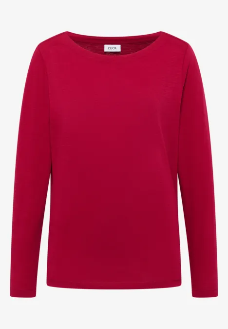 Basic Langarmshirt beaujolais red