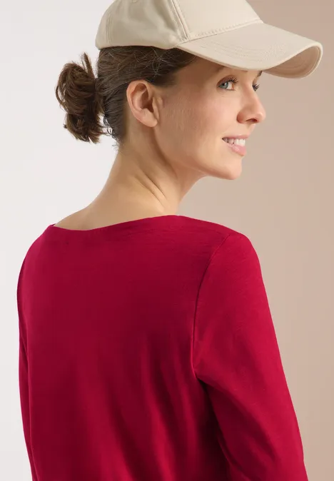 Basic Langarmshirt beaujolais red