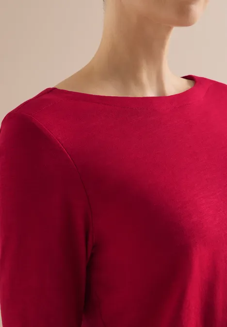 Basic Langarmshirt beaujolais red