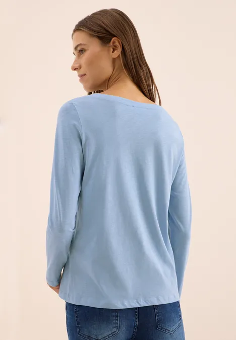 Basic shirt met lange mouwen mountain blue