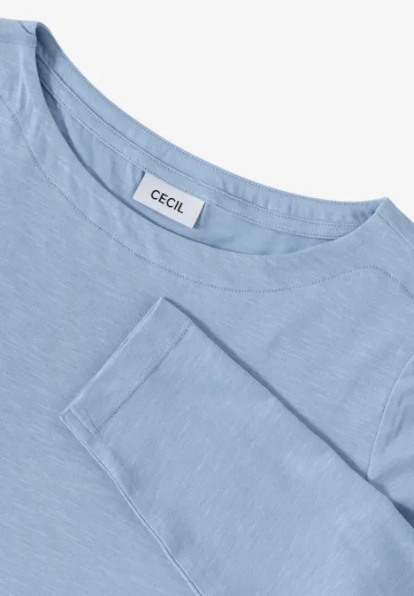 Basic shirt met lange mouwen mountain blue