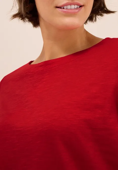 T-shirt basique à manches longues fiery red