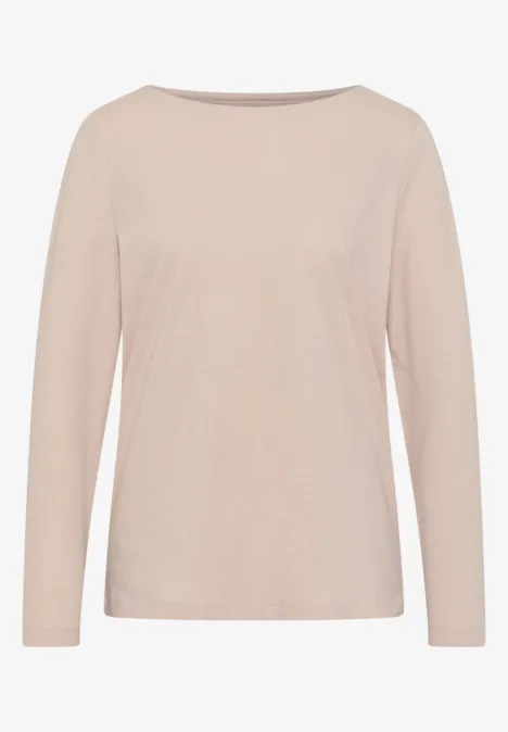Basic Langarmshirt oat milk beige