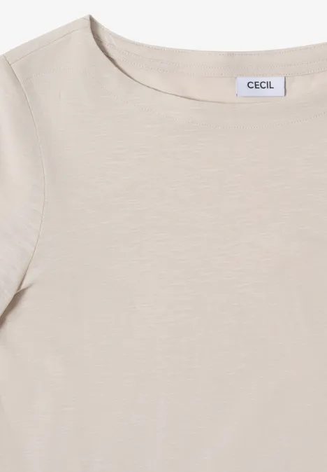 Basic Langarmshirt light greige