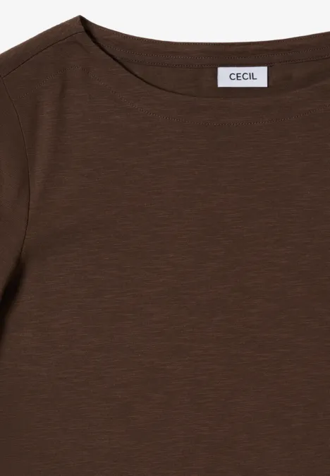Basic Langarmshirt chocolate mousse
