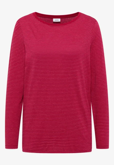 Shirt met ton-sur-ton strepen beaujolais red