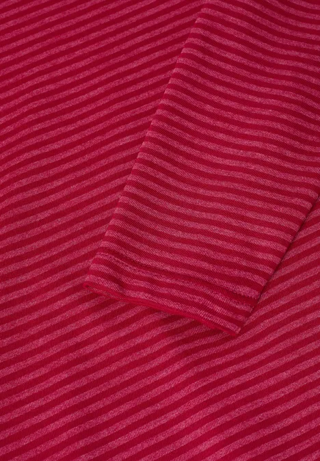 Shirt met ton-sur-ton strepen beaujolais red