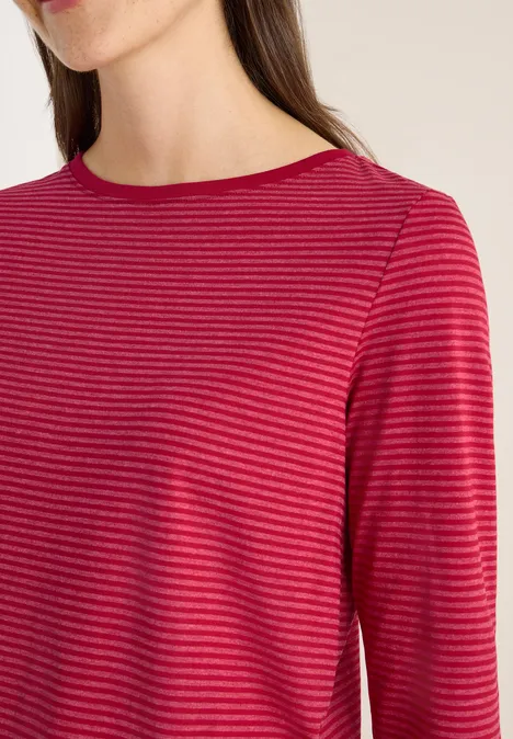 Shirt met ton-sur-ton strepen beaujolais red