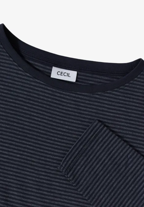 Shirt met ton-sur-ton strepen urban dark blue