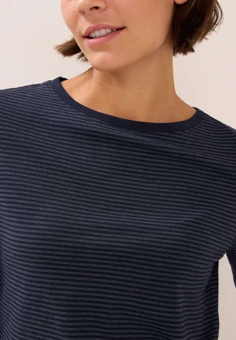 Shirt met ton-sur-ton strepen urban dark blue