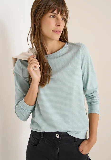 Shirt mit tonalen Streifen light mint blue