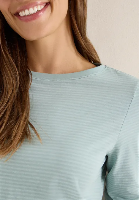 Shirt mit tonalen Streifen light mint blue