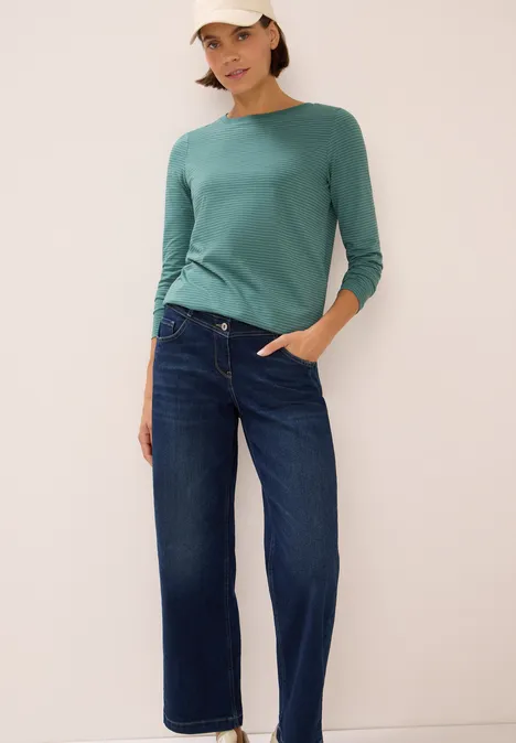 Shirt mit tonalen Streifen jewel green