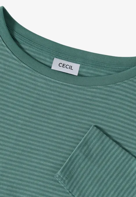 Shirt met ton-sur-ton strepen jewel green