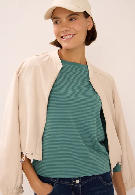 Shirt met ton-sur-ton strepen jewel green