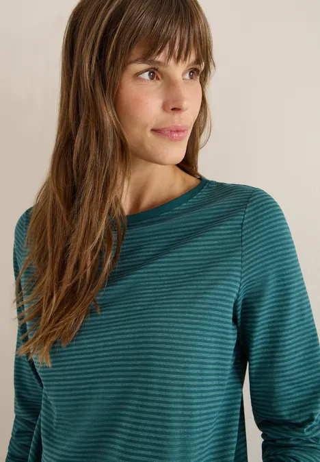 Shirt mit tonalen Streifen dark sea green