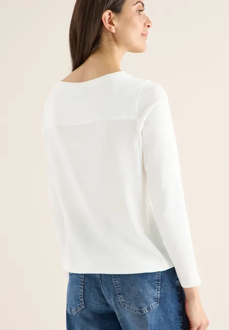 Shirt in Unifarbe vanilla white