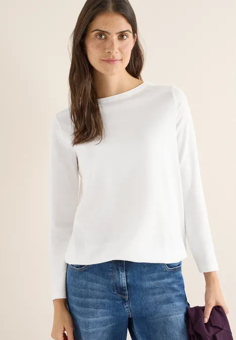Shirt in Unifarbe vanilla white