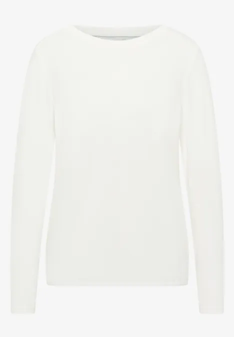 Shirt in Unifarbe vanilla white