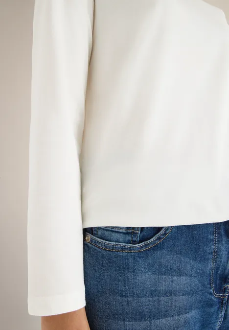 Shirt in Unifarbe vanilla white