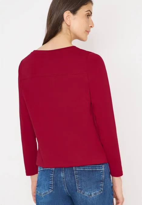 Shirt in Unifarbe beaujolais red