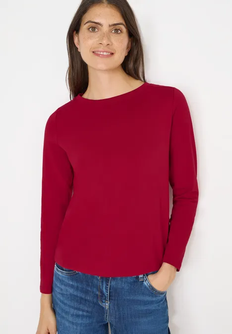 Shirt in Unifarbe beaujolais red