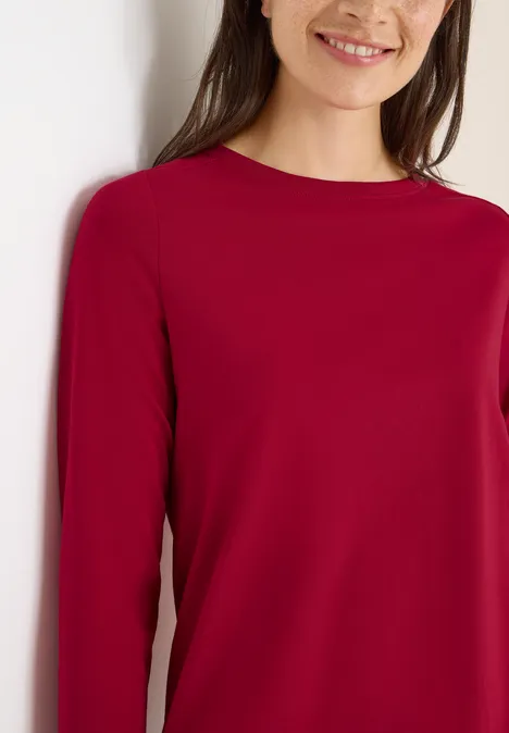Shirt in Unifarbe beaujolais red