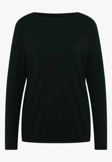 Shirt in Unifarbe ink green