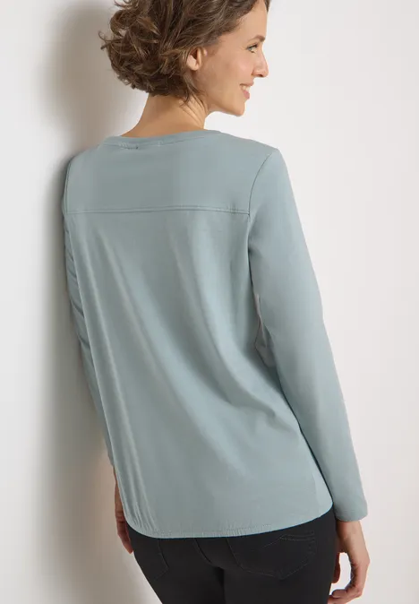 Shirt in Unifarbe light mint blue