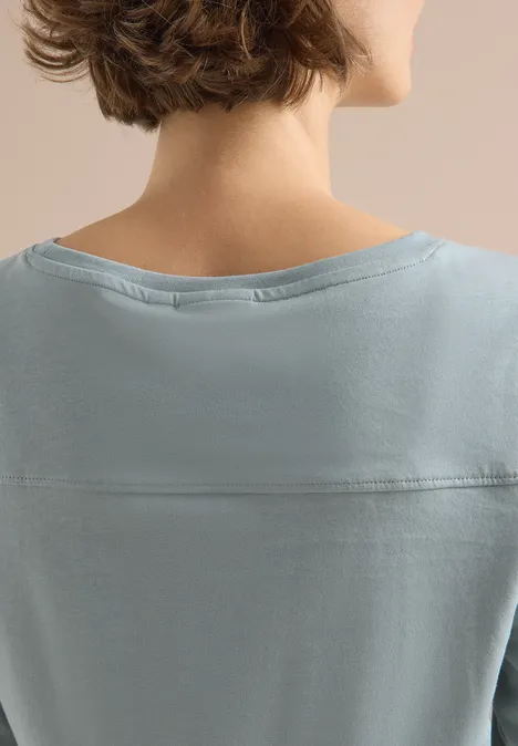 Shirt in Unifarbe light mint blue