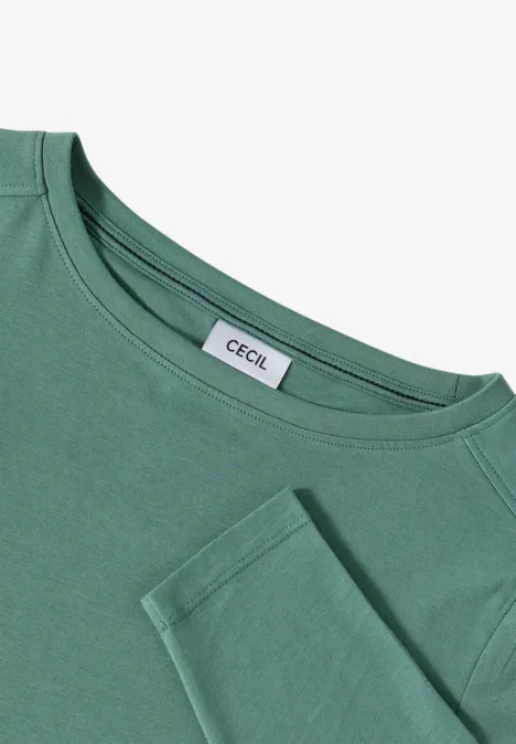 Shirt in Unifarbe jewel green