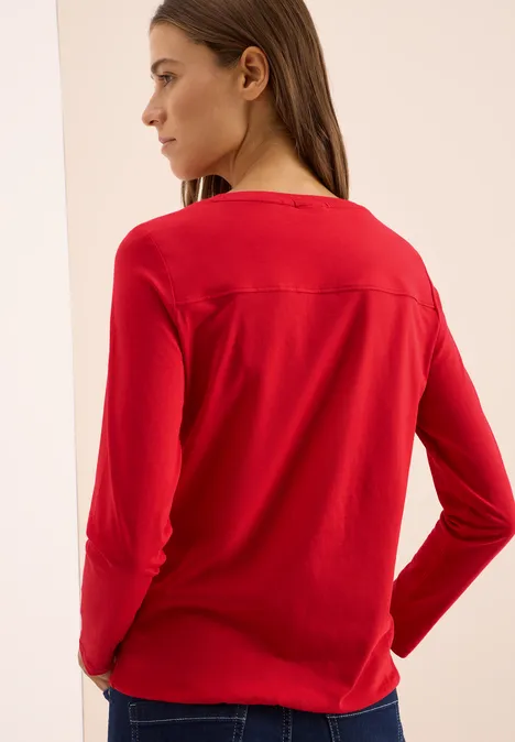 Shirt in Unifarbe fiery red