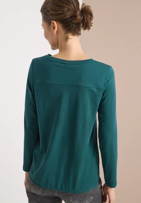 Shirt in Unifarbe dark sea green