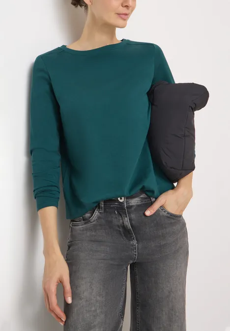 Shirt in Unifarbe dark sea green