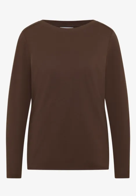 Shirt in Unifarbe chocolate mousse