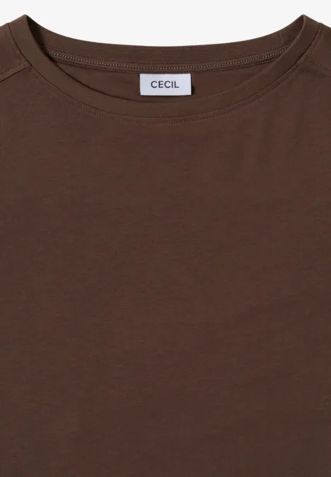 Shirt in Unifarbe chocolate mousse