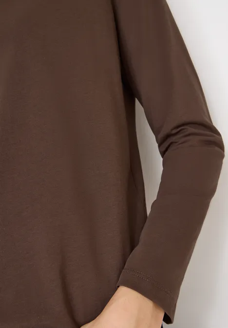 Shirt in Unifarbe chocolate mousse