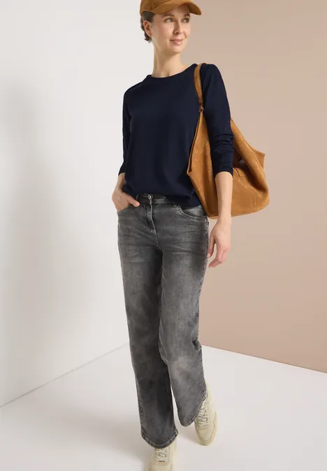Basic Rundhalsshirt urban dark blue