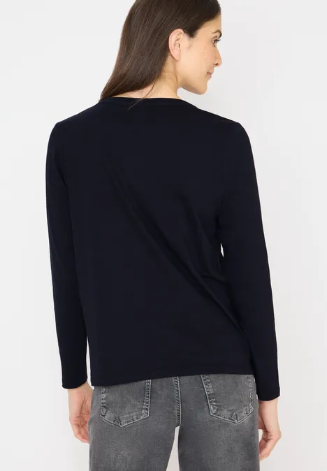 Shirt met lange mouwen met gespleten hals urban dark blue