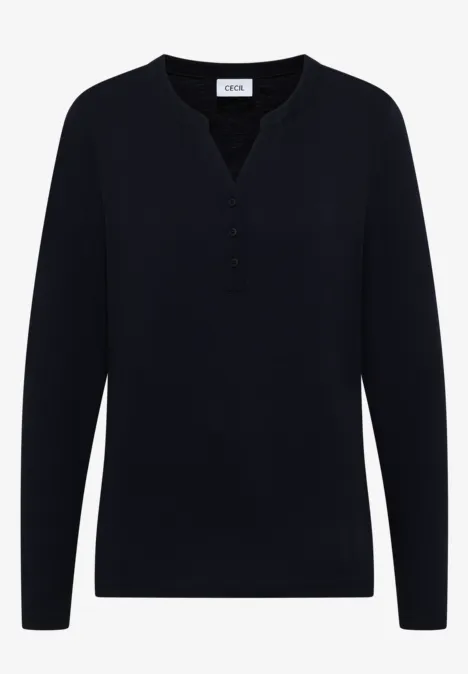 Shirt met lange mouwen met gespleten hals urban dark blue