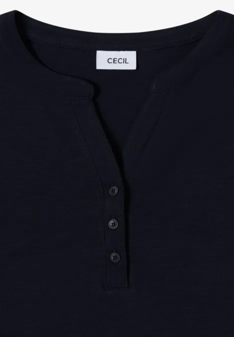Shirt met lange mouwen met gespleten hals urban dark blue