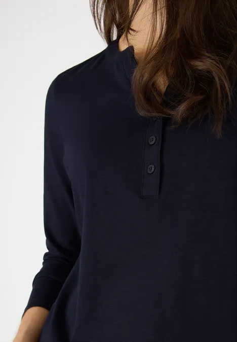 Shirt met lange mouwen met gespleten hals urban dark blue