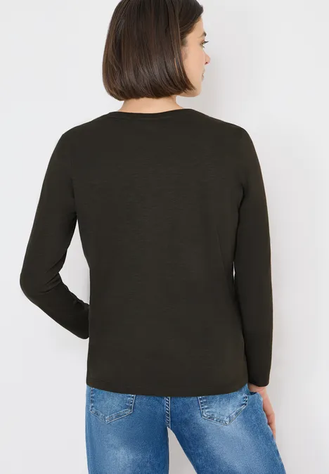 Shirt met lange mouwen met gespleten hals null Shirt met lange mouwen met gespleten hals null