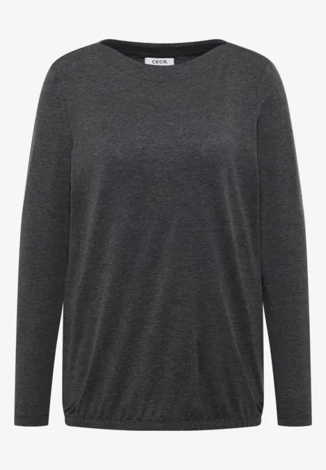 Shirt met lange mouwen black melange