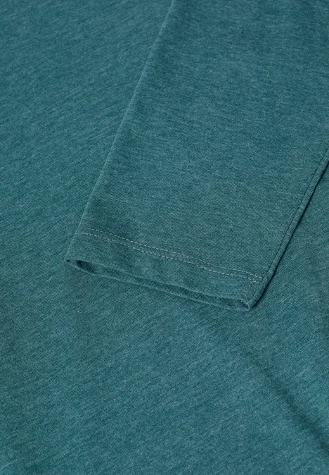 Langarmshirt dark sea green melange
