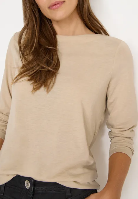 Shirt met lange mouwen light greige melange