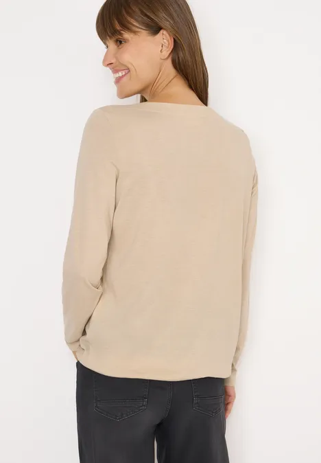 Shirt met lange mouwen light greige melange